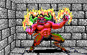 Demon on fire