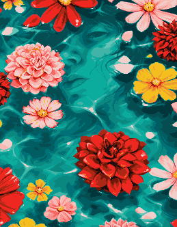 Face in Flower Pond