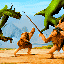 Dragon vs Apemen